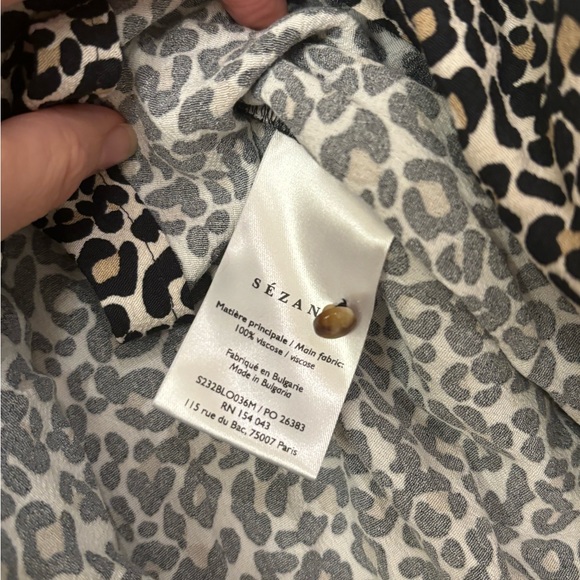 Sézane Abelia shirt blouse leopard cheetah size 32 or xs French - Picture 3 of 4